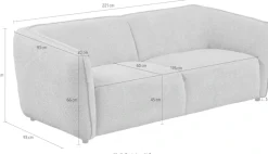Home affaire 3-Sitzer »OSTRUP, Naturtöne, Boucle oder Chenille« Breite 221 cm, organische Form mit sanften Rundungen