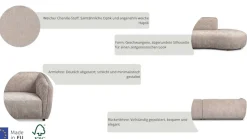 Home affaire 2,5-Sitzer »OSTRUP, Naturtöne, Boucle oder Chenille« Breite 201 cm, organische Form mit sanften Rundungen