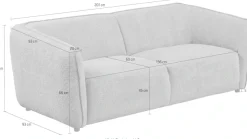 Home affaire 2,5-Sitzer »OSTRUP, Naturtöne, Boucle oder Chenille« Breite 201 cm, organische Form mit sanften Rundungen