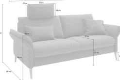 Home affaire 3-Sitzer »Sarsina, stilvoller Komfort für dein Wohnzimmer inkl. Multikopfstütze« Punktelastischer Tonnentaschenfederkern & edles Design