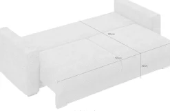 Home affaire 3-Sitzer »Stevinson Schlafsofa mit Bettkasten, Maße B/H/T: 229/87/97 cm« mit Wellenunterfederung, 2 Rückenkissen und 2 Zierkissen