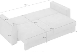 Home affaire 3-Sitzer »Stevinson Schlafsofa mit Bettkasten, Maße B/H/T: 229/87/97 cm« mit Wellenunterfederung, 2 Rückenkissen und 2 Zierkissen