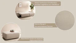 Home affaire 3-Sitzer »TORGE (257cm), Sofa,Schlafsofa in Cord, Samtvelours, Struktur fein« rundes Design, Schlaffunktion u. Bettkasten, Liegefläche: 135/200 cm