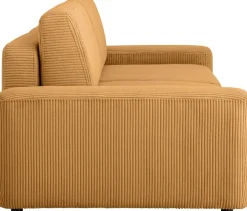 Home affaire 3-Sitzer »TORGE (257cm), Sofa,Schlafsofa in Cord, Samtvelours, Struktur fein« rundes Design, Schlaffunktion u. Bettkasten, Liegefläche: 135/200 cm