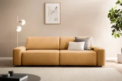 Home affaire 3-Sitzer »TORGE (257cm), Sofa,Schlafsofa in Cord, Samtvelours, Struktur fein« rundes Design, Schlaffunktion u. Bettkasten, Liegefläche: 135/200 cm