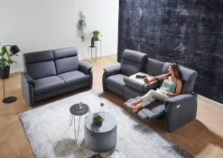 Home affaire 3-Sitzer »Turinmit Steckdose und USB-Port auch in Easy care-Bezug« 2 x vollmotorischeRelaxfunktion, herunterklappbarer Tisch,