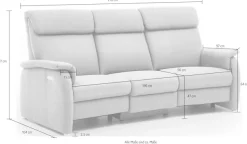 Home affaire 3-Sitzer »Turinmit Steckdose und USB-Port auch in Easy care-Bezug« 2 x vollmotorischeRelaxfunktion, herunterklappbarer Tisch,