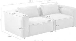 Home affaire 3-Sitzer »Tvinnet« Breite 228 cm, extra tiefe Sitzfläche, kubisches Sitzvergnügen