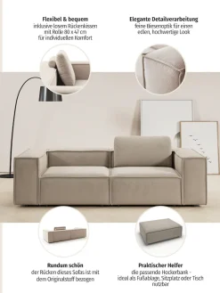 Home affaire 2-Sitzer »Watertown, modernes Sofa 246 cm breit, auch in Feincord« stilvolles Sofa für 2 Personen mit extra breiter Sitzfläche