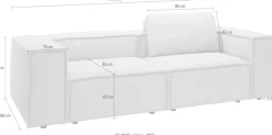 Home affaire 2-Sitzer »Watertown, modernes Sofa 246 cm breit, auch in Feincord« stilvolles Sofa für 2 Personen mit extra breiter Sitzfläche