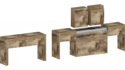 Home affaire Sitzgruppe »Praktika« Spar-Set, Set beinhaltet 2 Bänke, 2 Stk. tlg. Je Bank ausziehbar bis 290 cm