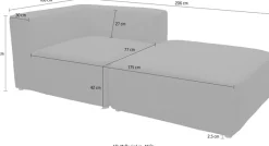 Home affaire Sofa-Eckelement »Utvik bestehend aus Eckelement und Hocker« als Modul oder separat verwendbar