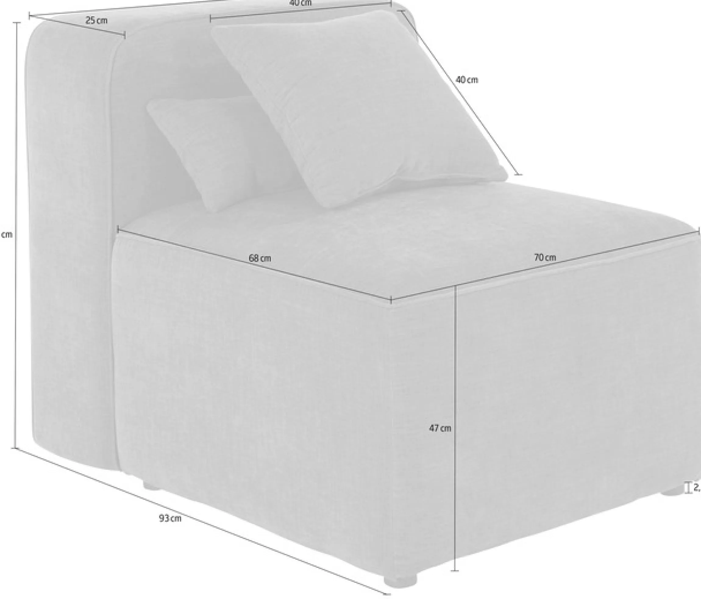 Home affaire Sofa-Mittelelement »Sundstrup« Modulserie, individuelle Zusammenstellung