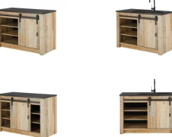 Home affaire Spülenschrank »Sherwood« mit Scheunentorbeschlag aus Metall, Breite der Arbeitsplatte 133 cm