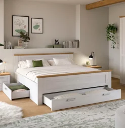 Home affaire Stauraumbett »COSENZA, Breite 189cm, im Landhausstil, 3 Schubkästen« für Matratzen 180x200 cm, viel Stauraum, ohne Matratzen und Lattenrost,Bett, Kastenbett, Bettgestell, Schlafzimmer, Schlafen