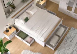 Home affaire Stauraumbett »COSENZA, Breite 189cm, im Landhausstil, 3 Schubkästen« für Matratzen 180x200 cm, viel Stauraum, ohne Matratzen und Lattenrost,Bett, Kastenbett, Bettgestell, Schlafzimmer, Schlafen