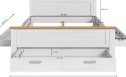 Home affaire Stauraumbett »COSENZA, Breite 189cm, im Landhausstil, 3 Schubkästen« für Matratzen 180x200 cm, viel Stauraum, ohne Matratzen und Lattenrost,Bett, Kastenbett, Bettgestell, Schlafzimmer, Schlafen