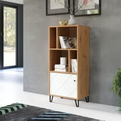 Home affaire Stauraumregal »Tarragona« 1 Stk. tlg. Regal mit 1 Tür & 4 offenen Fächern - (B/T/H) 63/40/136 cm