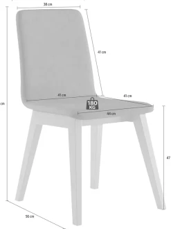Home affaire Stuhl »Sandy« () 2 Stk.mit verschiedenen Stuhlbeinfarben und Farbvarianten, Sitzhöhe 47 cm