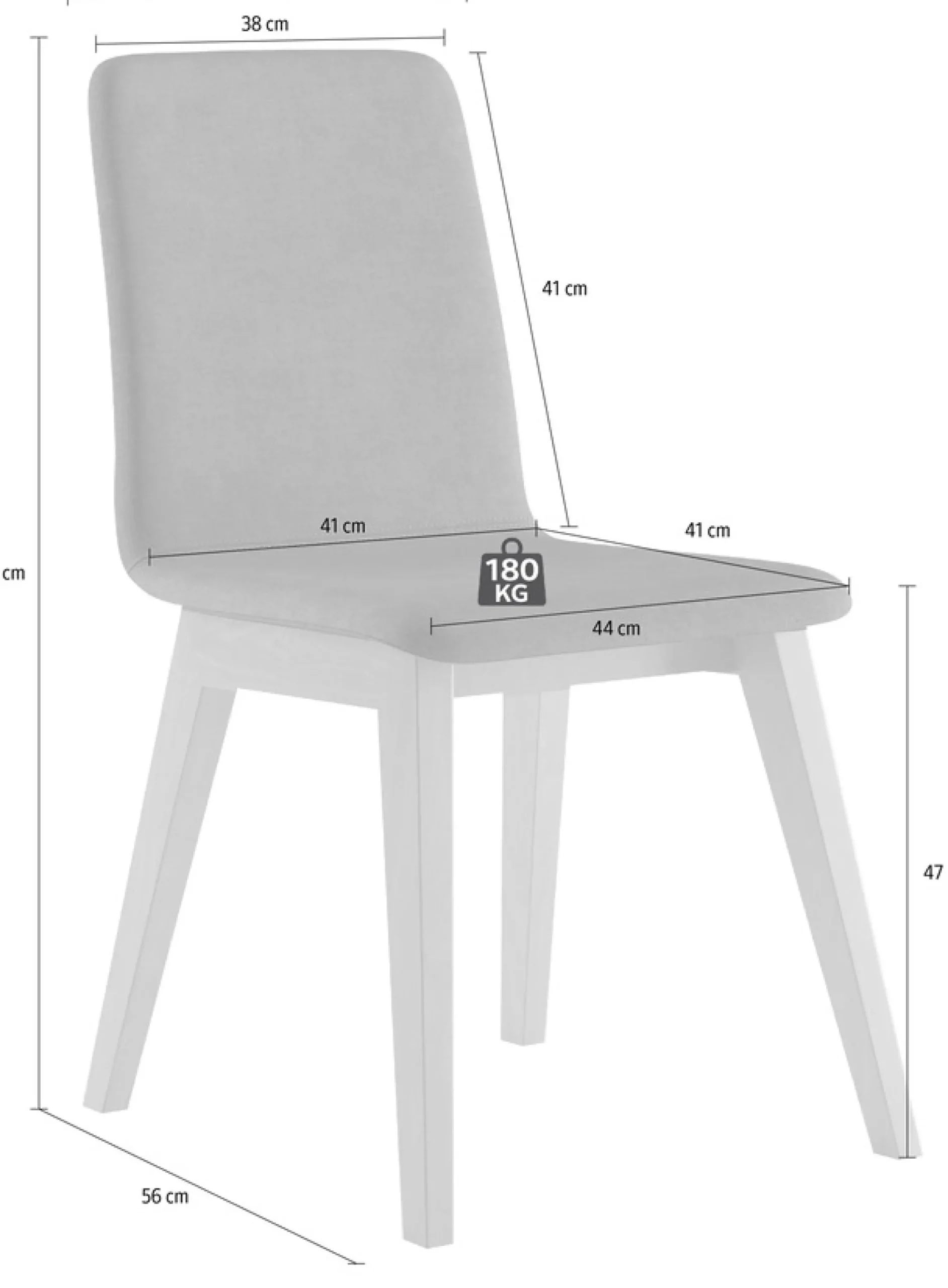 Home affaire Stuhl »Sandy« () 2 Stk.mit verschiedenen Stuhlbeinfarben und Farbvarianten, Sitzhöhe 47 cm
