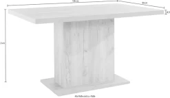 Home affaire Säulen-Esstisch »Cross« Breite 136 cm