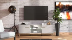 Home affaire TV-Bank »Essex, TV-Board, TV-Kommode, TV-Schrank, TV-Unterschrank, TV-Möbel« Elegantes Lowboard (154 cm) in Kaschmir mit viel Stauraum