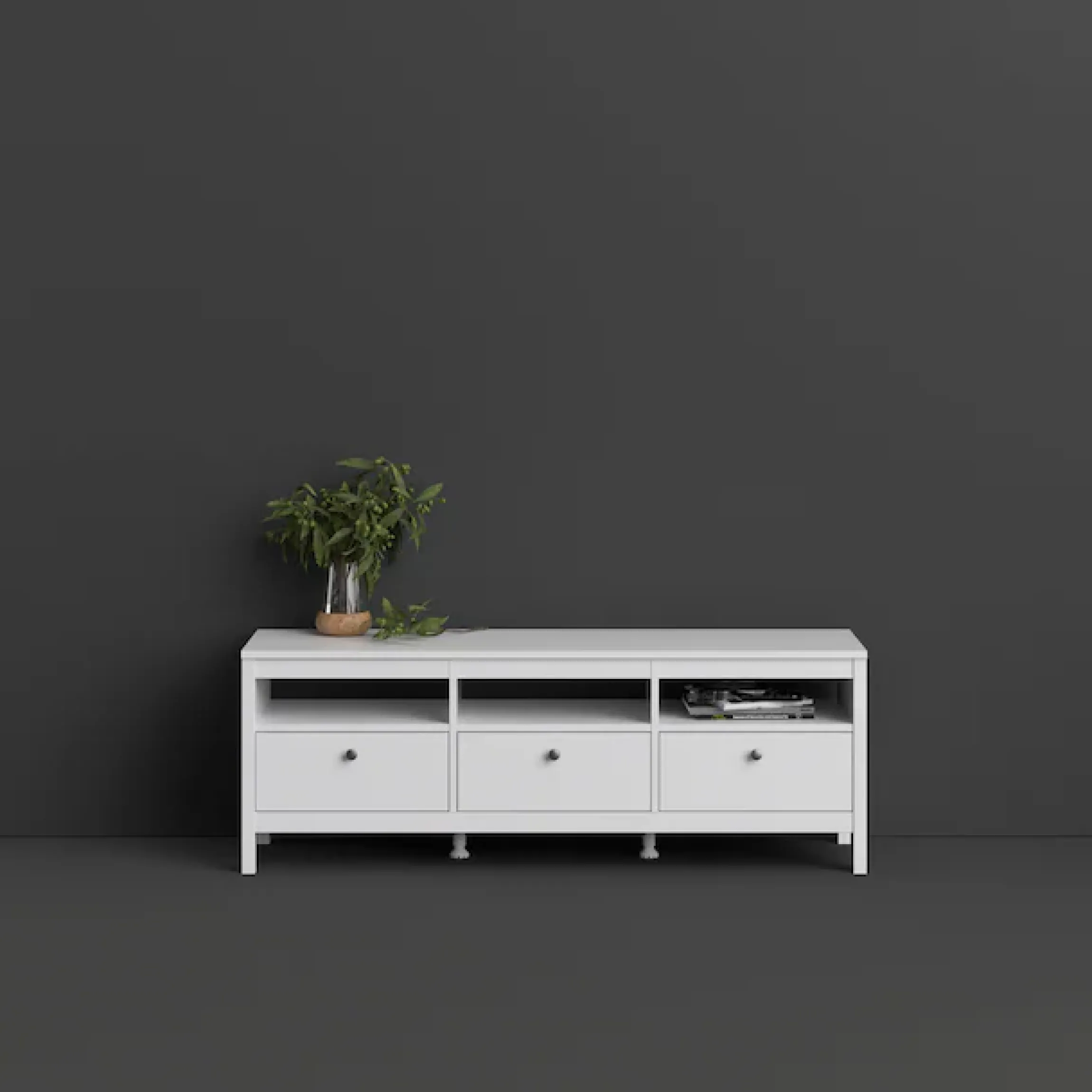 Home affaire TV-Bank »Madrid, TV-Möbel, Fernsehtisch, TV-Unit, Media-Möbel, Sideboard,« mit 3 Schubladen und 3 offenen Fächern, Breite 151 cm, Höhe 54 cm
