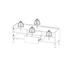 Home affaire TV-Board »Bergen TV-Möbel, Fernsehtisch, TV-Unit, Media-Möbel, Sideboard,« 2 Türen, verstellbaren Böden,1 Schublade, Kabelmanagement, B:147 cm