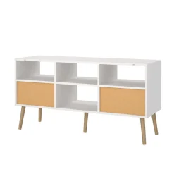 Home affaire TV-Board »Bodo TV-Möbel, TV-Unit, Mediamöbel, Regal« 2 Schubladen und 4 offene Fächer, Beine und Griffe aus Massivholz