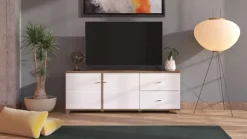 Home affaire TV-Board »Burgundy Lowboard, TV-Schrank, TV-Ständer, Hochglanzfronten« Hochglanzfronten und eine Innenausstattung in Flagstaff Eiche