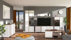 Home affaire TV-Board »Burgundy Lowboard, TV-Schrank, TV-Ständer, Hochglanzfronten« Hochglanzfronten und eine Innenausstattung in Flagstaff Eiche