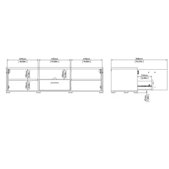 Home affaire TV-Board »Media TV-Möbel, TV Schrank, Mediaboard, Lowboard« TV-Kommode, wahlweise Breite 147 oder 177 cm