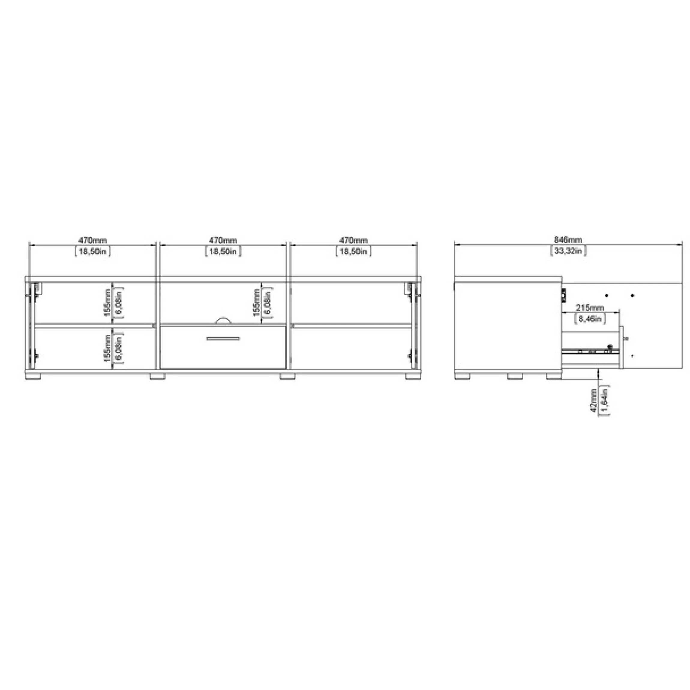 Home affaire TV-Board »Media TV-Möbel, TV Schrank, Mediaboard, Lowboard« TV-Kommode, wahlweise Breite 147 oder 177 cm