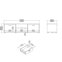 Home affaire TV-Board »Media TV-Möbel, TV Schrank, Mediaboard, Lowboard« TV-Kommode, wahlweise Breite 147 oder 177 cm