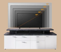 Home affaire TV-Board »Messina« 1 Stk. tlg. TV-Lowboard mit Türen, Schubladen & Fächern - (B/T/H) 180/47/66 cm