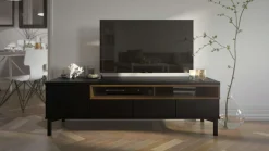 Home affaire TV-Board »Roomers TV-Board, TV-Möbel, TV-Unit, Media-Möbel, Sideboard« Breite/Höhe 156/48 cm, 2 offene Fächer mit Rahmen-Optik, Kabelführung