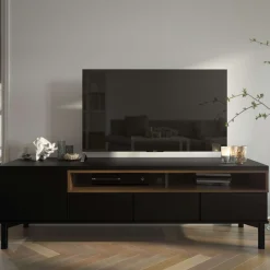 Home affaire TV-Board »Roomers TV-Board, TV-Möbel, TV-Unit, Media-Möbel, Sideboard« Breite/Höhe 156/48 cm, 2 offene Fächer mit Rahmen-Optik, Kabelführung