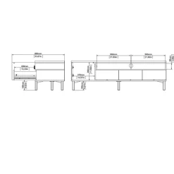 Home affaire TV-Board »Roomers TV-Board, TV-Möbel, TV-Unit, Media-Möbel, Sideboard« Breite/Höhe 156/48 cm, 2 offene Fächer mit Rahmen-Optik, Kabelführung
