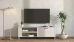 Home affaire TV-Board »Sheffield TV-Bank, TV-Schrank, TV-Lowboard, TV-Möbel, Breite 157 cm« Klapptür, 2D-beschichtetes MDF-Profil, Heißprägedetails