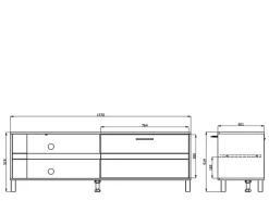 Home affaire TV-Board »Sheffield TV-Bank, TV-Schrank, TV-Lowboard, TV-Möbel, Breite 157 cm« Klapptür, 2D-beschichtetes MDF-Profil, Heißprägedetails