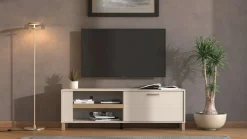 Home affaire TV-Board »Sheffield TV-Bank, TV-Schrank, TV-Lowboard, TV-Möbel, Breite 157 cm« Klapptür, 2D-beschichtetes MDF-Profil, Heißprägedetails