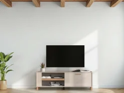 Home affaire TV-Board »Sheffield TV-Bank, TV-Schrank, TV-Lowboard, TV-Möbel, Breite 157 cm« Klapptür, 2D-beschichtetes MDF-Profil, Heißprägedetails