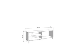 Home affaire TV-Board »Sheffield TV-Bank, TV-Schrank, TV-Lowboard, TV-Möbel, Breite 157 cm« Klapptür, 2D-beschichtetes MDF-Profil, Heißprägedetails