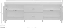 Home affaire TV-Board »Vienna« 1 Stk. tlg. Lowboard mit Beleuchtung und Vollauszug-Schublade - B/T/H 184/45/64 cm