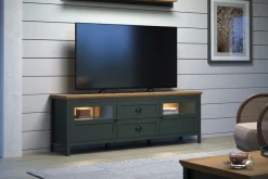 Home affaire TV-Board »Vienna« 1 Stk. tlg. Lowboard mit Beleuchtung und Vollauszug-Schublade - B/T/H 184/45/64 cm