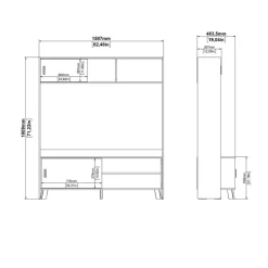 Home affaire TV-Schrank »Ikast TV-Möbel, TV-Wand, Wohnwand, TV-Regal, TV-Element« 2 Schiebetüren, Breite 159 cm, Höhe 181 cm