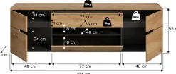 Home affaire TV-Schrank »REHAT, TOPSELLER!, Breite 184 cm, 2 Türen, 1 Klappe, 1 Schublade« 1 Stk. tlg. Lowboard, TV Lowboard, Anrichte, Fernsehschrank, Sideboard
