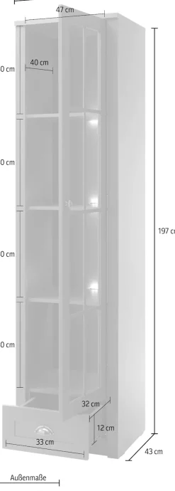 Home affaire Vitrine »Ascot« Höhe 197 cm