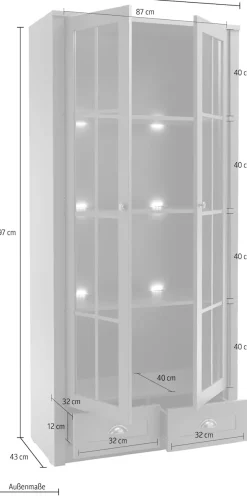 Home affaire Vitrine »Ascot« Höhe 197 cm