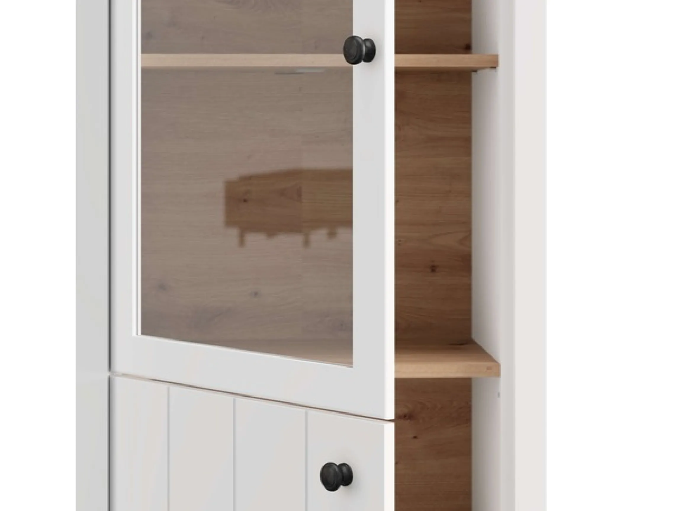 Home affaire Vitrine »BEDFORD Vitrinenschrank, Glasschrank, Standvitrine, Highboard« MDF-Profil 2D ummantelt, Hotstamping, 1mm ABS-Kanten, 4 Einlegeböden